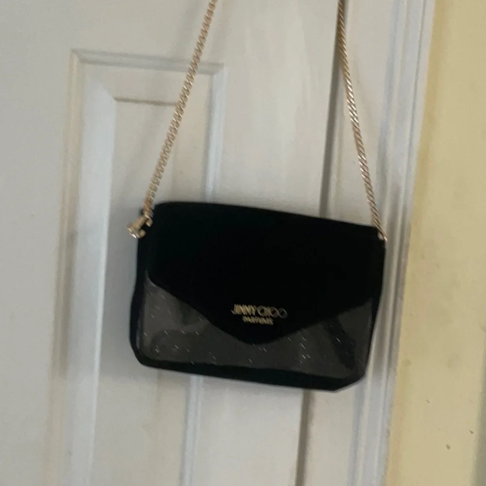 Jimmy Choo Black Crossbody Bag with Gold Chain - Picture 2 of 8